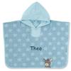 LALALO Sterntaler Emmi Personalized Hooded Bath Poncho for Babies and Children, Blue Donkey view 1