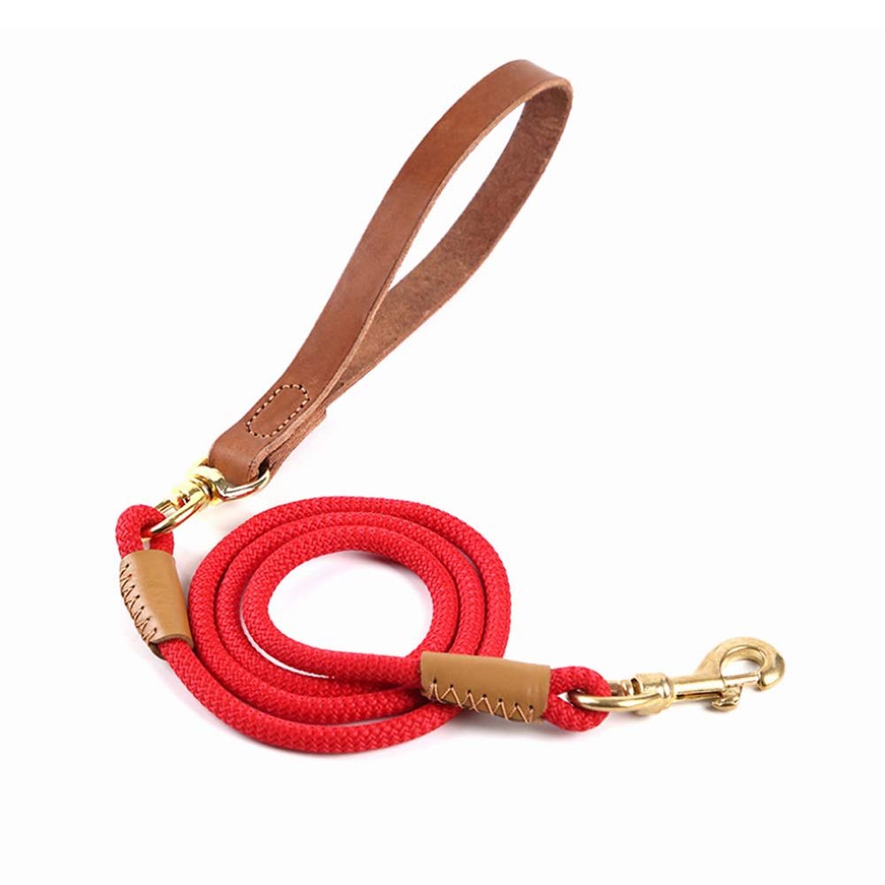 GAOHONGMEI Leather Dog Leash, Strong Pulling Strength, for Small and Large Dogs