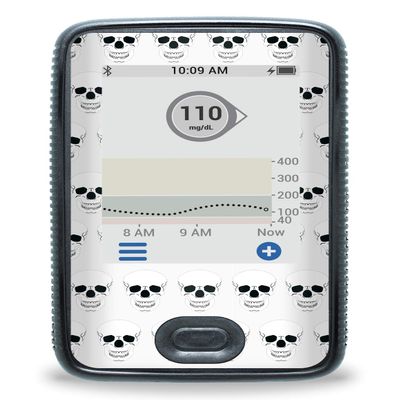 White Skull Stickers for Dexcom G6 Reader
