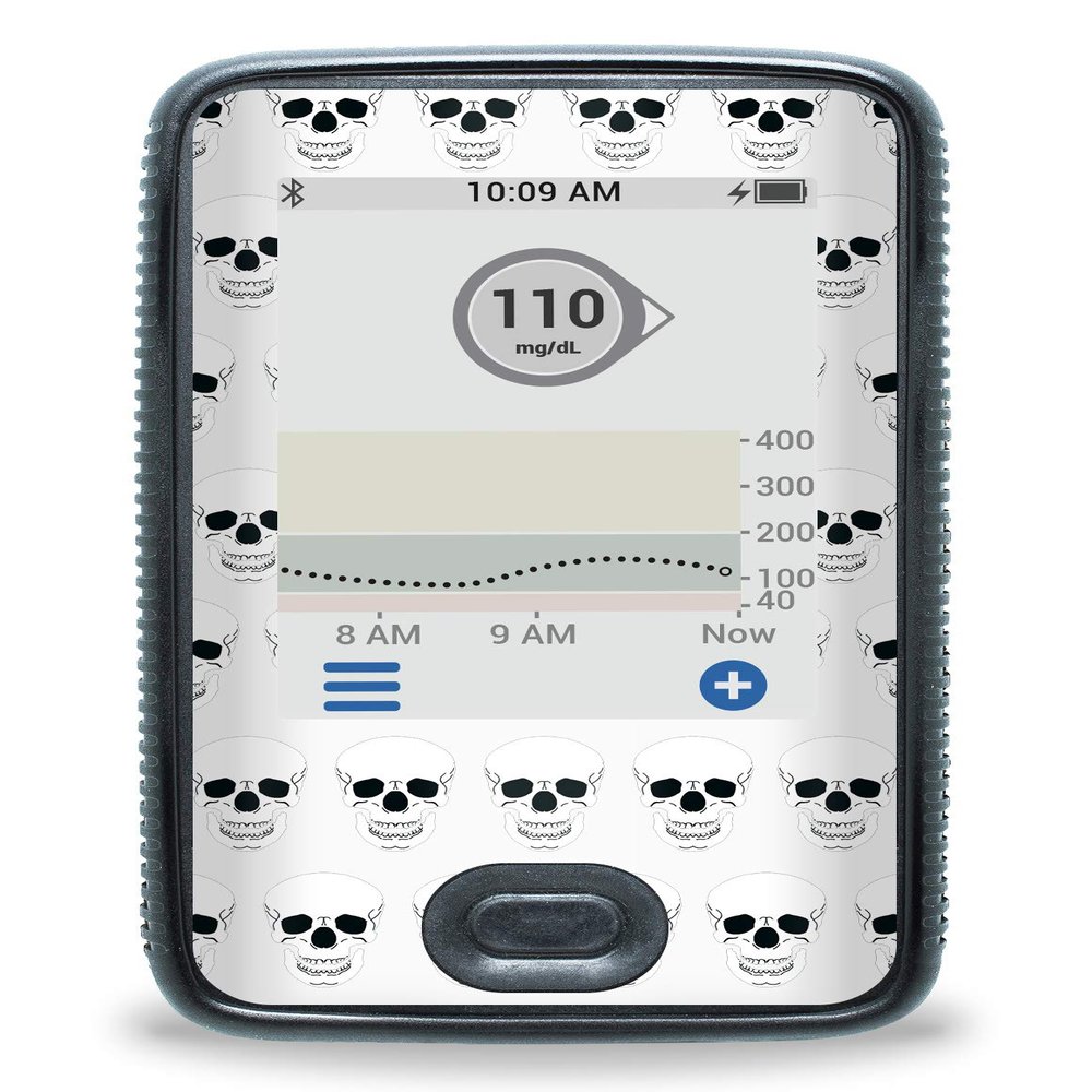 White Skull Stickers for Dexcom G6 Reader