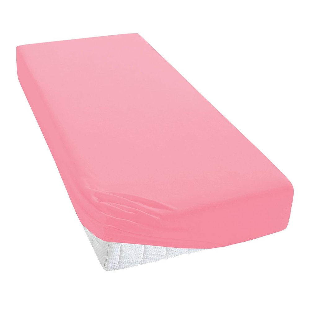 TM MAXX Jersey Fitted Sheet for Baby and Child, OEKO-TEX Standard, Pink 005, 70 x 140 cm