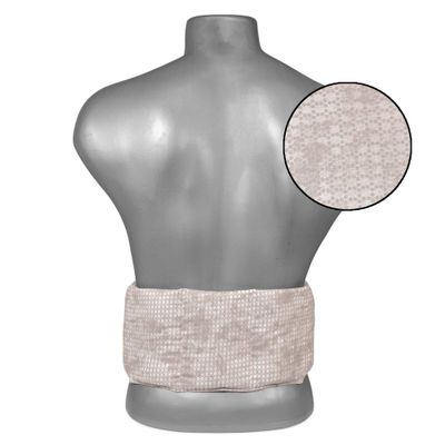 7-Chamber Currant Seed Cushion with Ties, 65 × 15 cm, Shabby-Chic Gray-Beige