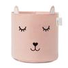 OYHOMO Felt Storage Basket, Foldable Baby Laundry and Toy Organizer, Cat Design, 13.8 x 13.8 in, Pink view 1