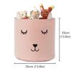 OYHOMO Felt Storage Basket, Foldable Baby Laundry and Toy Organizer, Cat Design, 13.8 x 13.8 in, Pink view 2