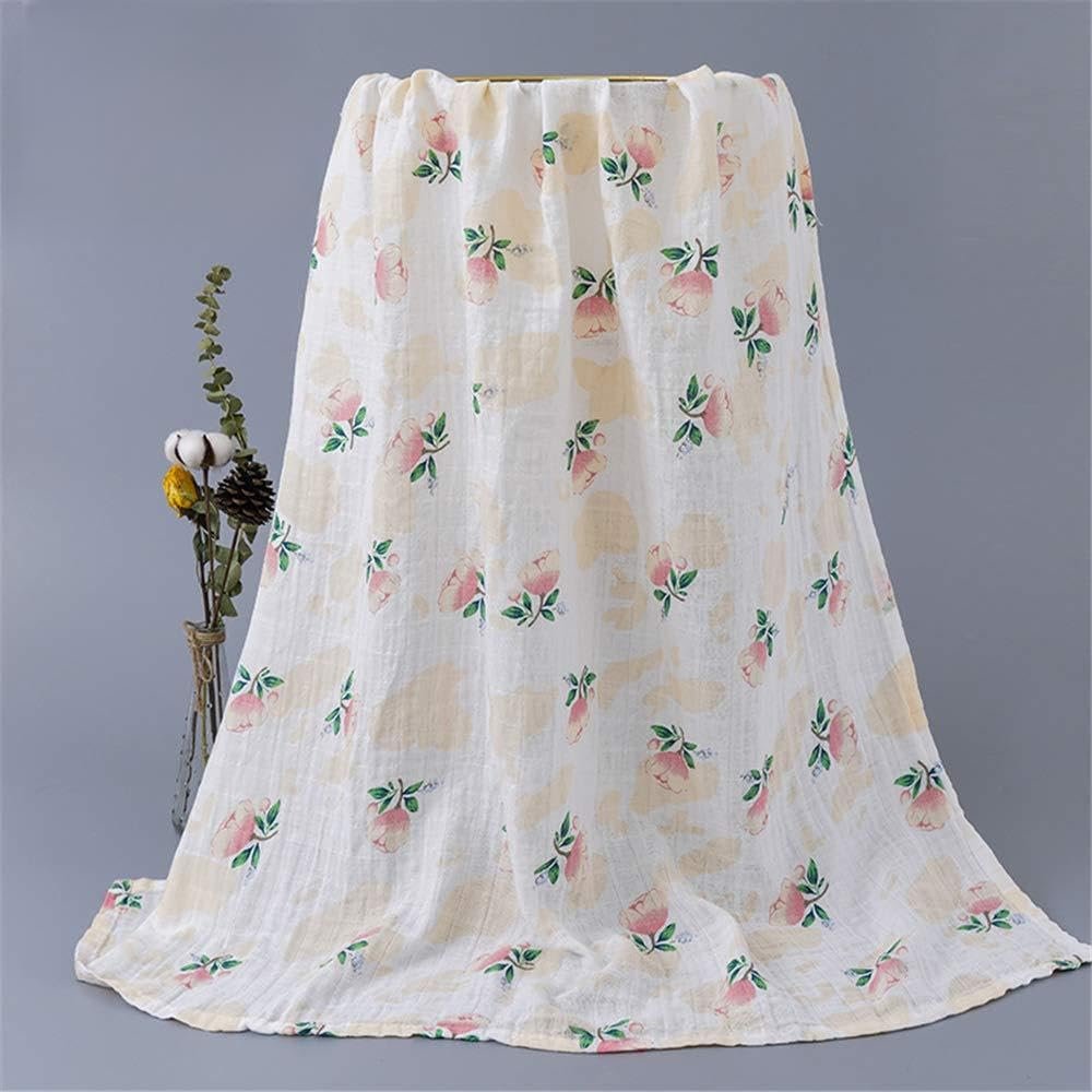 Chickw1 Baby Muslin Cotton Blanket, Extra-Soft Cozy Blanket, 110 x 120 cm (Color 5)