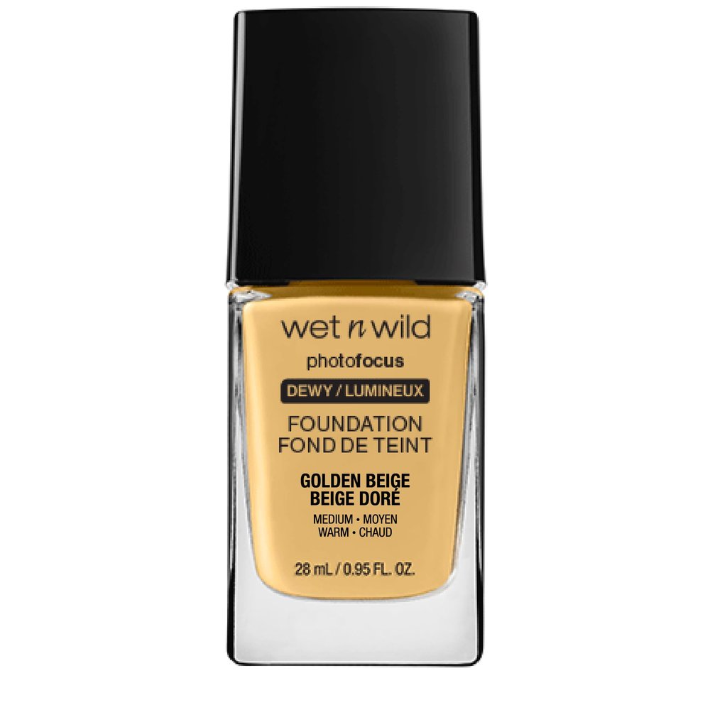 Wet n Wild Photo Focus Foundation DEWY - Moisturizing Foundation in Golden Beige Ivory - Covers Blemishes, Suitable for Normal and Dry Skin - Vegan