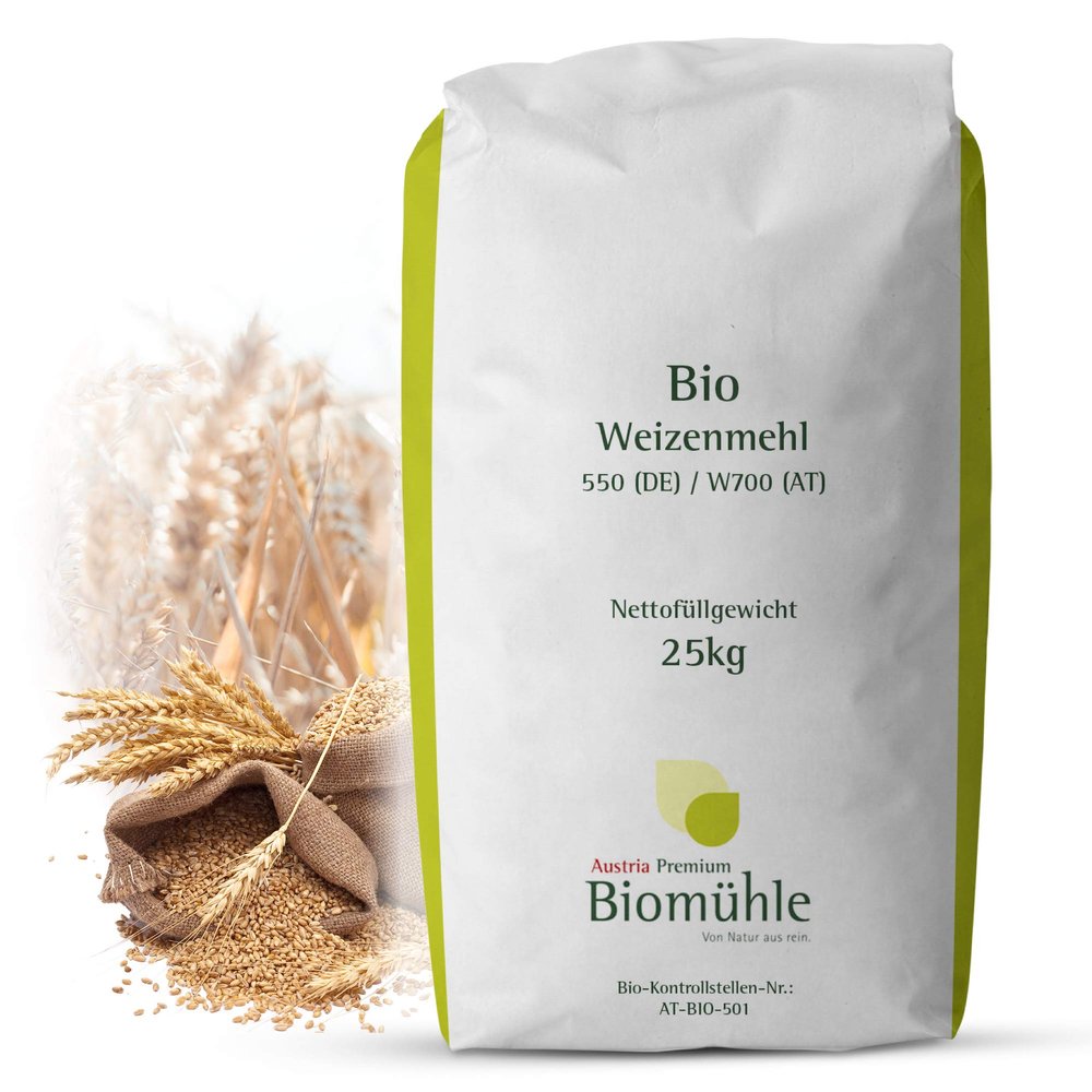 Haberfellner Organic Wheat Flour 25 kg Type 550 Wheat Grain Horse Flour Bread