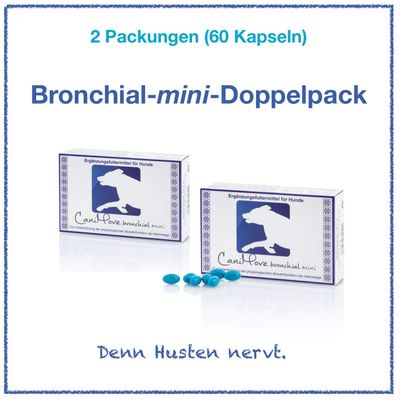 CaniMove Bronchial Mini Twin Pack – 60 Cough Capsules for Dogs Under 10 kg with Oils, Thyme, Ivy, Icelandic Moss and Propolis