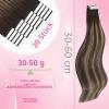 YoungSee Human Hair Tape-In Extensions, Ombre Brown-Blonde, 55 cm, 50 g, 4/27/4 view 3