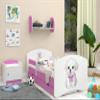 Happy Babies Pink Double-Sided Toddler Bed with Drawer, Safety Rail and 7 cm Foam Mattress (Dog with Bow, 160 x 80 cm) view 2