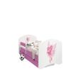 Happy Babies Pink Toddler Bed with Drawer, Modern Design, Safety Rails and 7 cm Foam Mattress (43. Princess with Heart, 160 x 80 cm) view 1