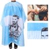 Blue Textured Barber Cape, Waterproof Cotton Haircut and Styling Cape view 1