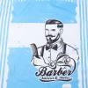 Blue Textured Barber Cape, Waterproof Cotton Haircut and Styling Cape view 2