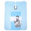 Blue Textured Barber Cape, Waterproof Cotton Haircut and Styling Cape view 3