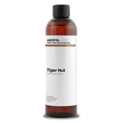 Organic Tigernut Oil (Cyperus esculentus L.), Cold-Pressed & Unrefined, 100% Pure Plant Oil, 250 ml, Aroma Labs