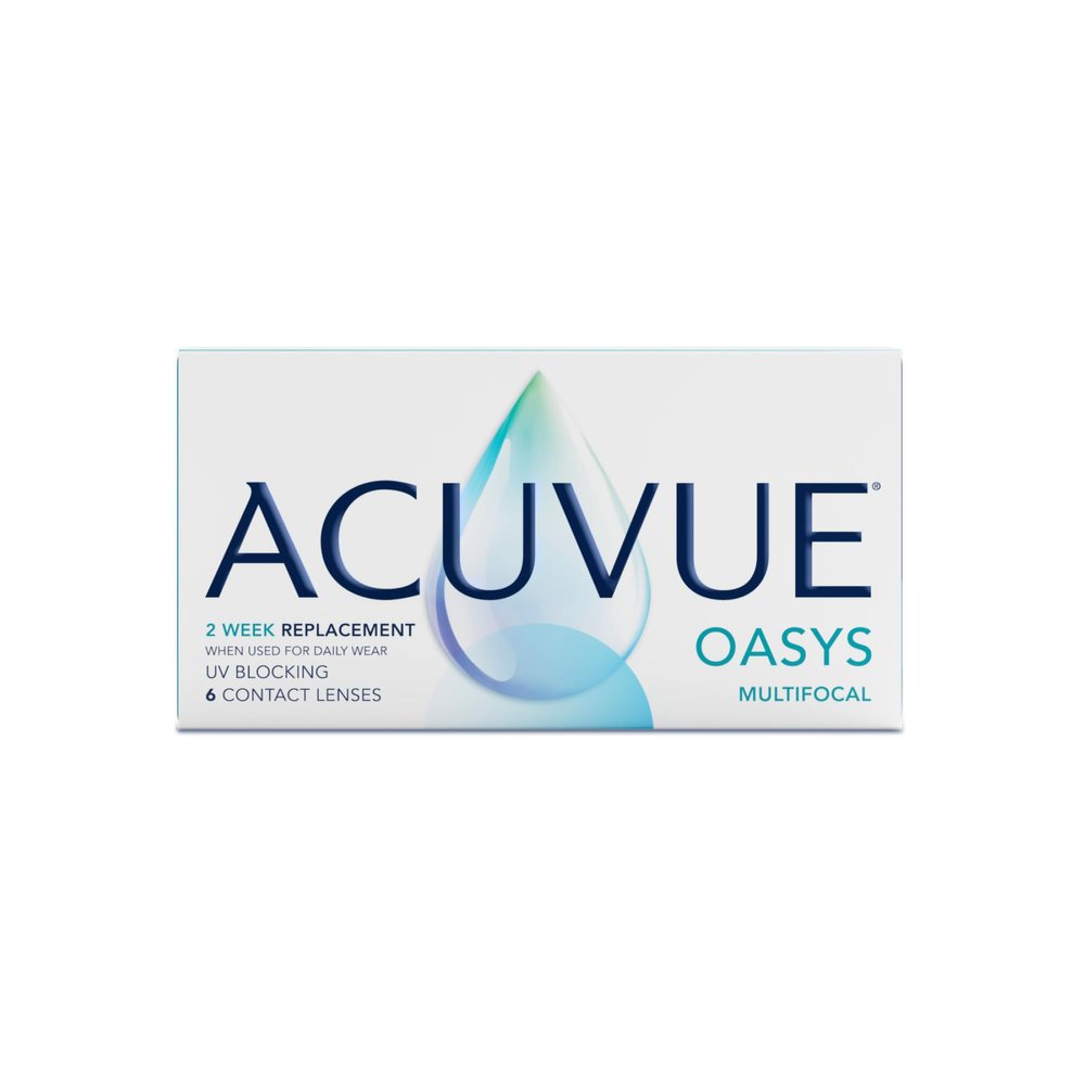 ACUVUE OASYS MULTIFOCAL 2-Week Contact Lenses for Near, Intermediate and Distance Vision, -4.75 D, High Add, BC 8.4, UV and Dryness Protection, 6 Lenses