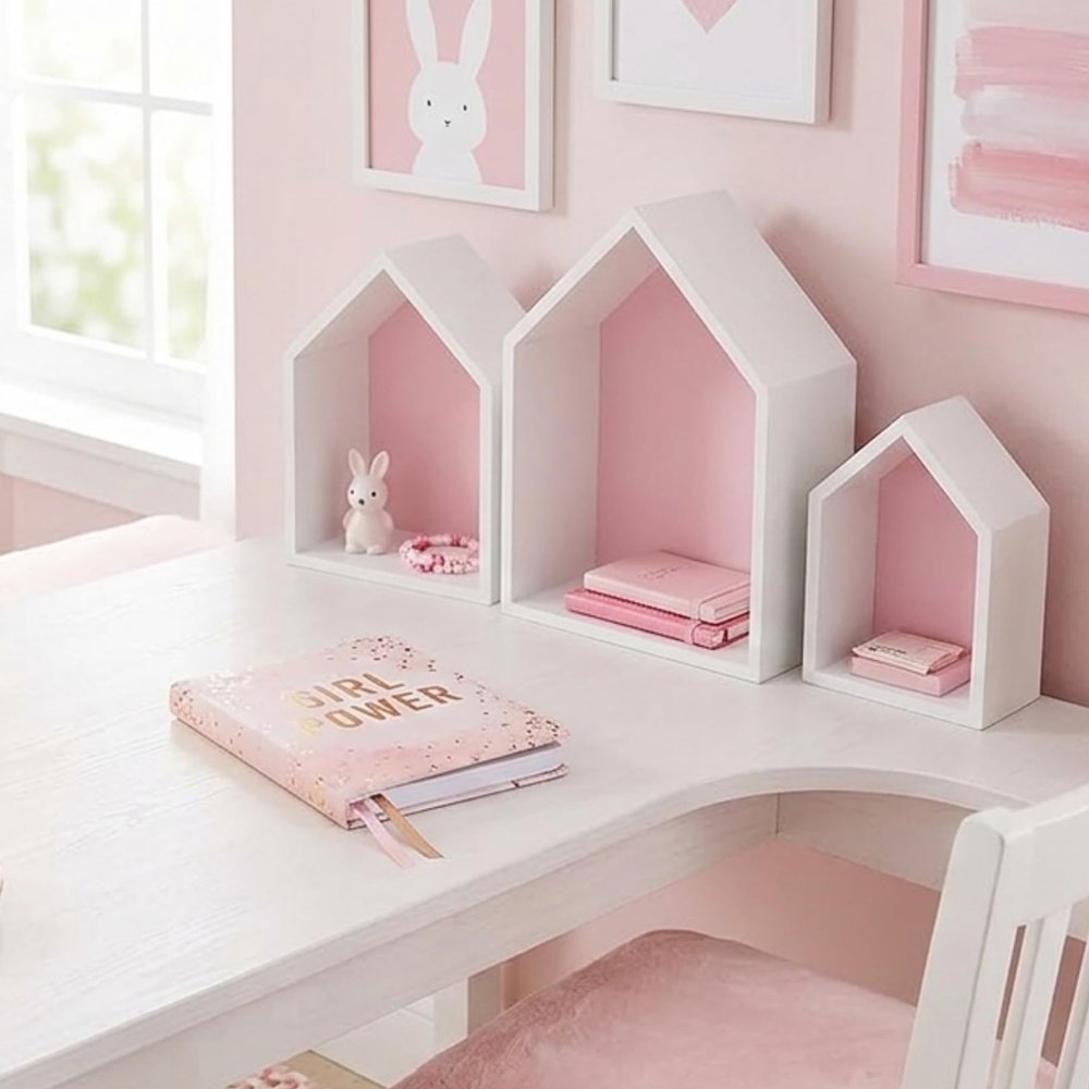 Puckdaddy Elise Kids' Shelf, Pink, Tonie Shelf