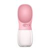 Dog Water Bottle 350–480 mL, Portable Pet Travel Bottle with Dispenser, Pink, 350 mL view 1