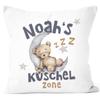 SpecialMe Teddy Moon Cushion Cover for Children, Personalized Name, White, 40 x 40 cm view 1