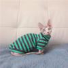 ZHIHAN Sphynx Cat Clothing Spring T-Shirt, Striped Cotton Sweater for Hairless Cats, Color 1, M+ view 1
