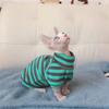 ZHIHAN Sphynx Cat Clothing Spring T-Shirt, Striped Cotton Sweater for Hairless Cats, Color 1, M+ view 4