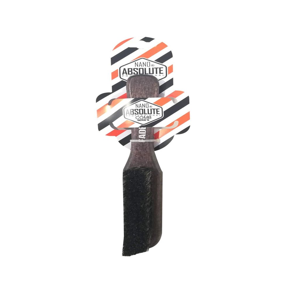 Nano Absolute Barber Academy Fade Brush with Wooden Handle - Beard Brush