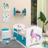 HappyBabies Reversible Toddler Bed with Drawer, Unicorn, Blue, 160 x 80 cm view 2