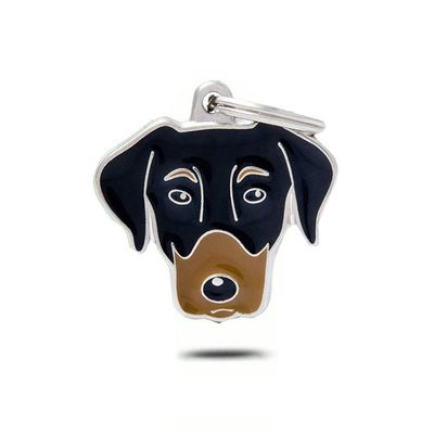 BT Bear Dog Tags, 2-Pack, Small Enamel Metal Tags, Doberman