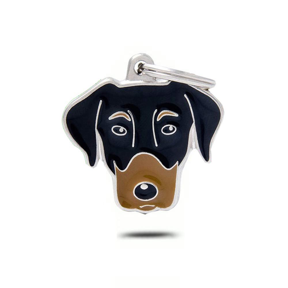 BT Bear Dog Tags, 2-Pack, Small Enamel Metal Tags, Doberman