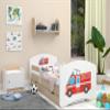 Happy Babies Double-Sided Toddler Bed with Drawer, Fire Truck, Light Pear, 180 x 90 cm view 2