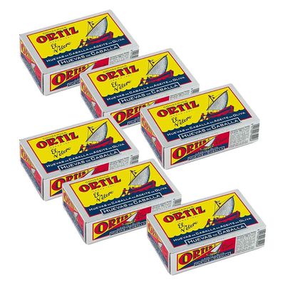 Ortiz Horse Mackerel Roe Cans, Pack of 6