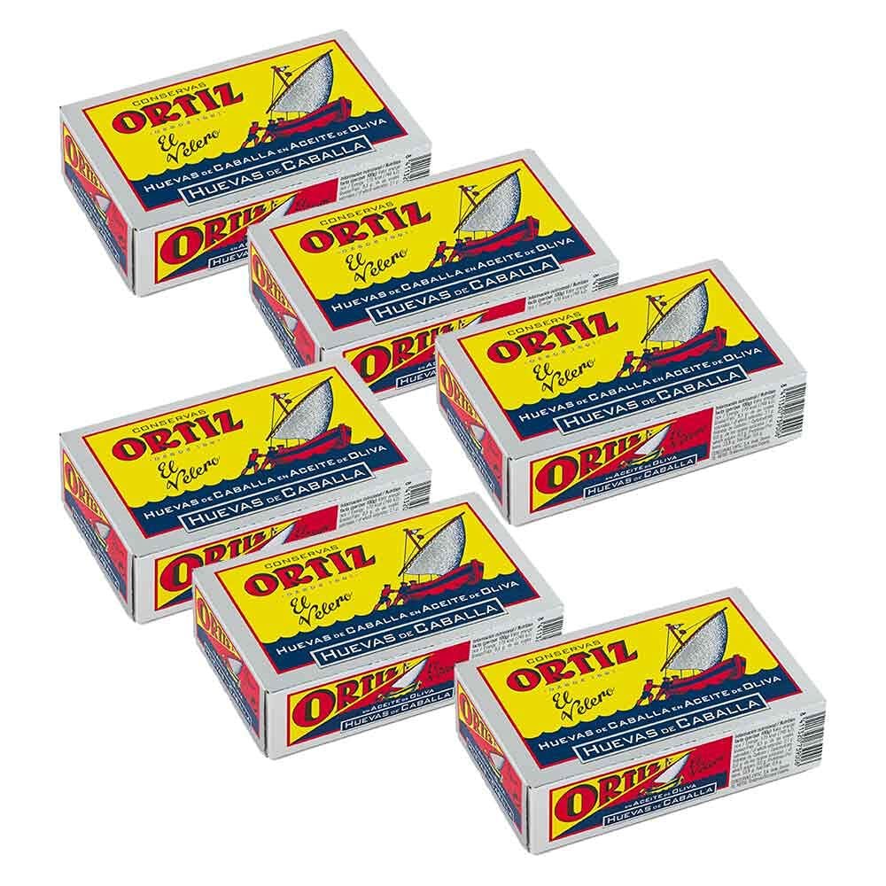 Ortiz Horse Mackerel Roe Cans, Pack of 6