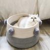 ITODA Braided Cat Bed and Small Dog Bed, Extra Soft, Washable, with Chew Toy view 3