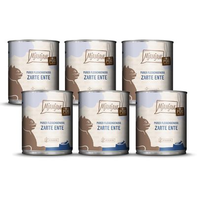 MjAMjAM Premium Wet Cat Food, Pure Duck, 6-Pack (6 x 800 g), Grain-Free