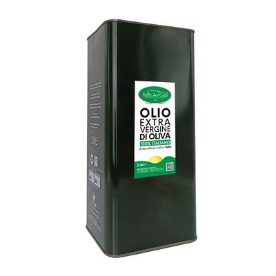 Valle del Crati 100% Italian Extra Virgin Olive Oil, 5 L | Cold-Extracted | Tin Can | 2025/2026 Harvest