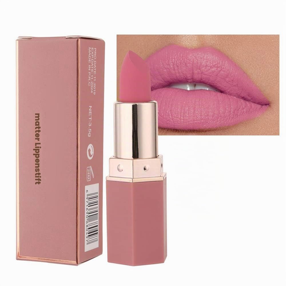 GL-Turelifes Matte Lipstick, Long-Lasting Waterproof Lip Color (#02 Peach Pink)