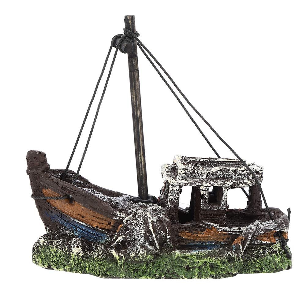 Tnfeeon Resin Aquarium Shipwreck Ornament and Hideout