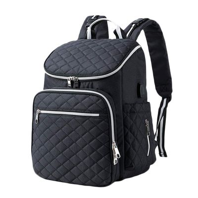 YOUCAI Baby Diaper Backpack, Multifunctional, Waterproof, Black, 28 × 14 × 37 cm