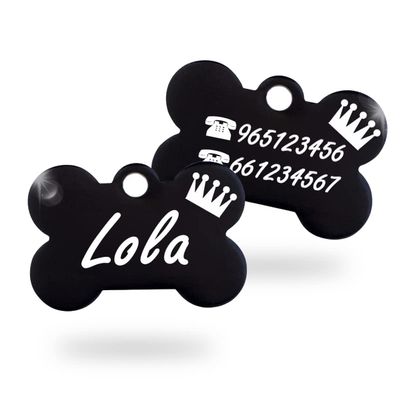Iberiagifts Dog Bone with Crown, Customizable