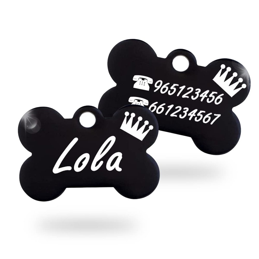 Iberiagifts Dog Bone with Crown, Customizable