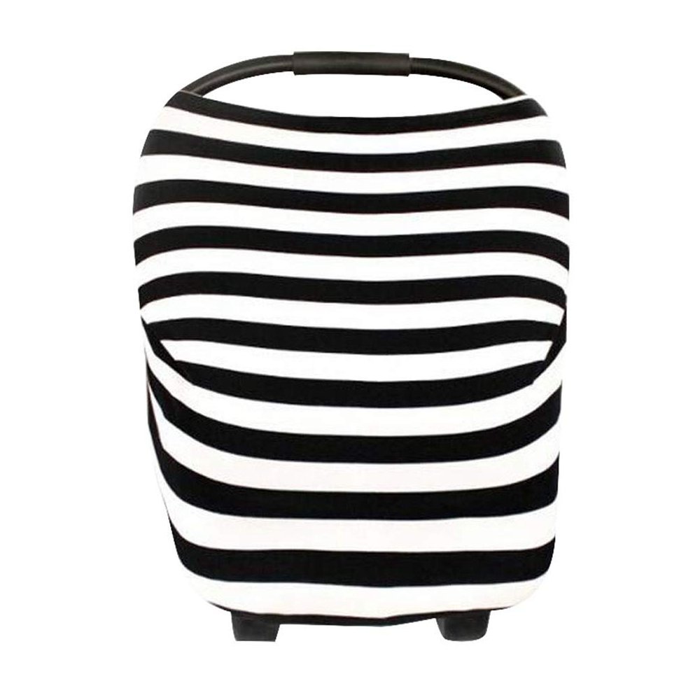 Mengmiao Multifunctional Nursing Cover, Baby Car Seat Cover, Soft Nursing Scarf, Black #2, 34 x 70 x 70 cm