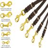 Leather Dog Leash 7.5 m for Small Dogs, Braided Tracking and Training Lead Without Hand Loop, 8 mm Black view 4