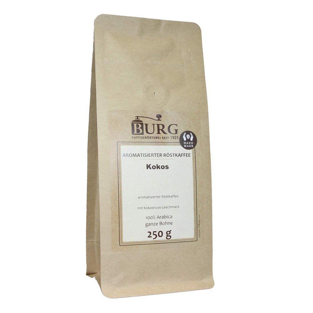 BURG Coconut-Flavored Coffee, 250 g, Medium Grind