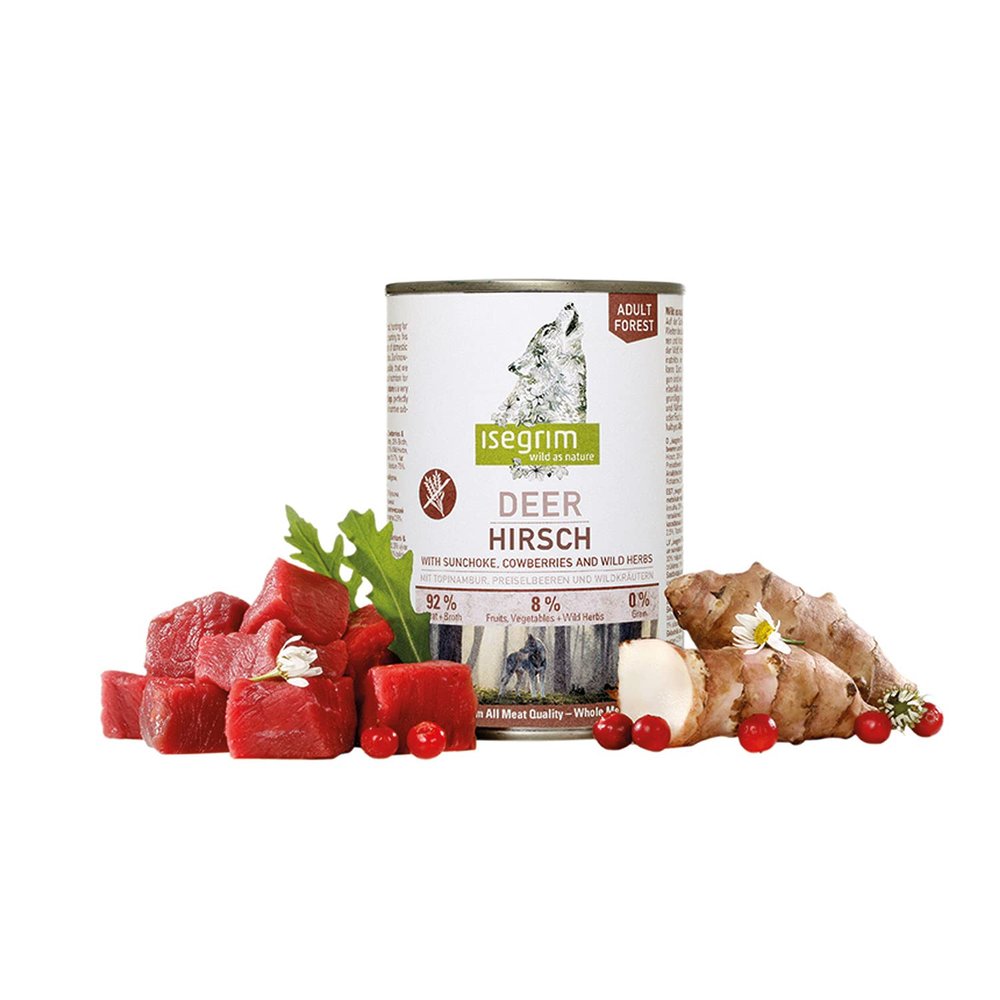 ISEGRIM Adult Dog Food, Venison + Water, Berries and Wild Herbs, 400 g