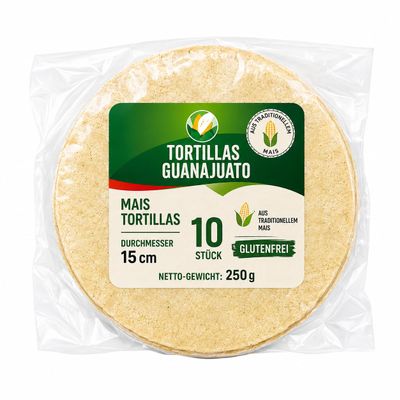 Mexican Corn Tortillas, 15 cm, 250 g Pack of 10