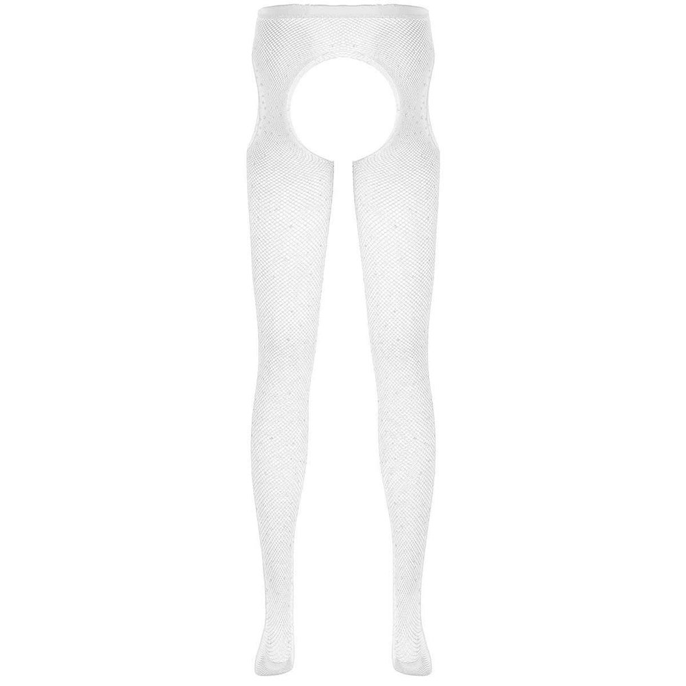 FEESHOW Women's Open-Crotch Fishnet Tights