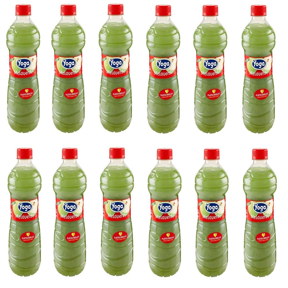 12 x Yoga Green Apple Fruit Juice, PET Bottle, 1 L
