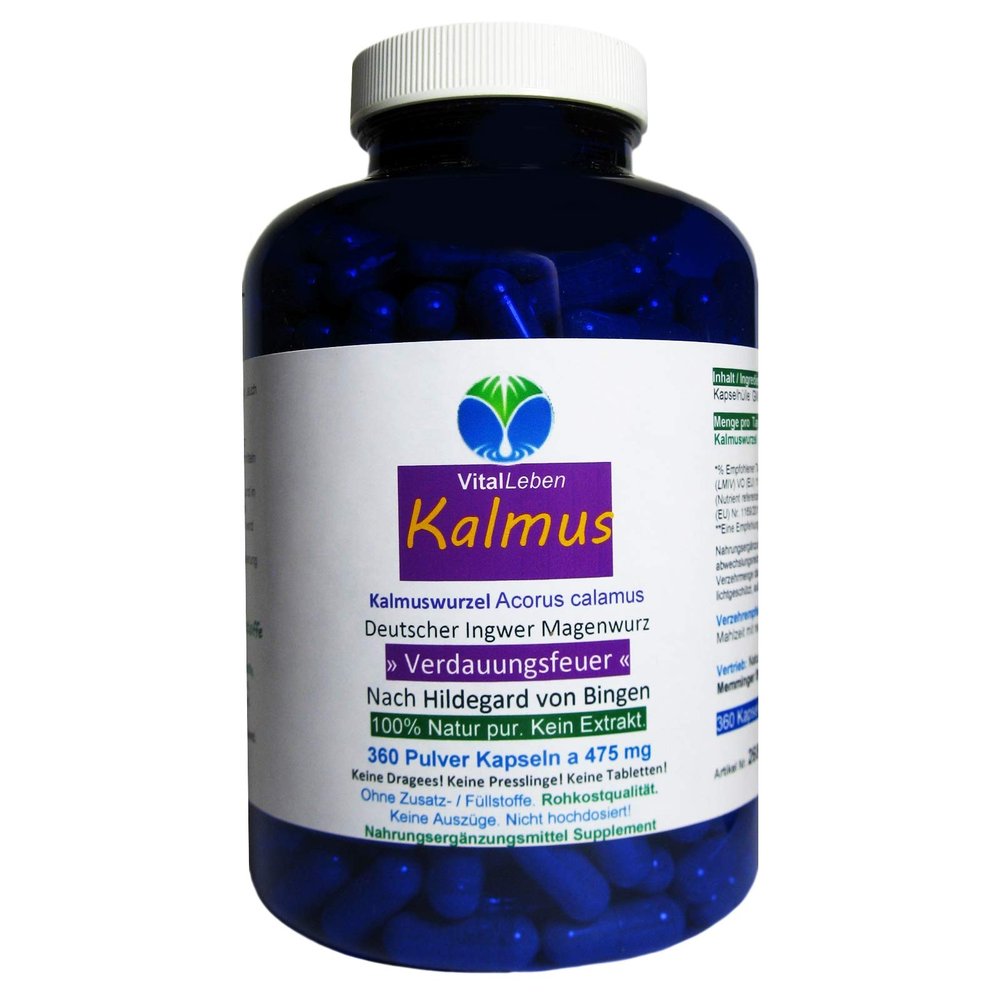 Calamus Root (Sweet Flag) Stomach Bitter, 360 Powder Capsules – Pure Nature, No Additives