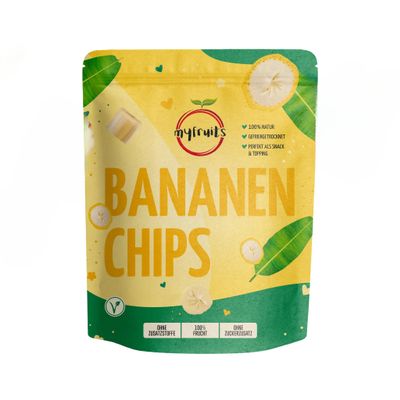 myfruits Freeze-Dried Banana Chips, 100 g, 100% Banana, No Additives, No Added Sugar