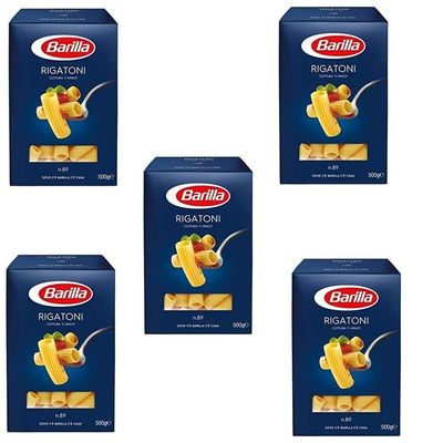 5x Barilla Rigatoni No. 89 Italian Pasta, 500 g Pack